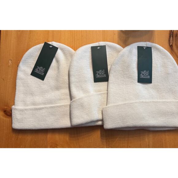 Wild Fable Beanies Unisex White 3 Pack One Size New With Tags - Picture 2 of 3